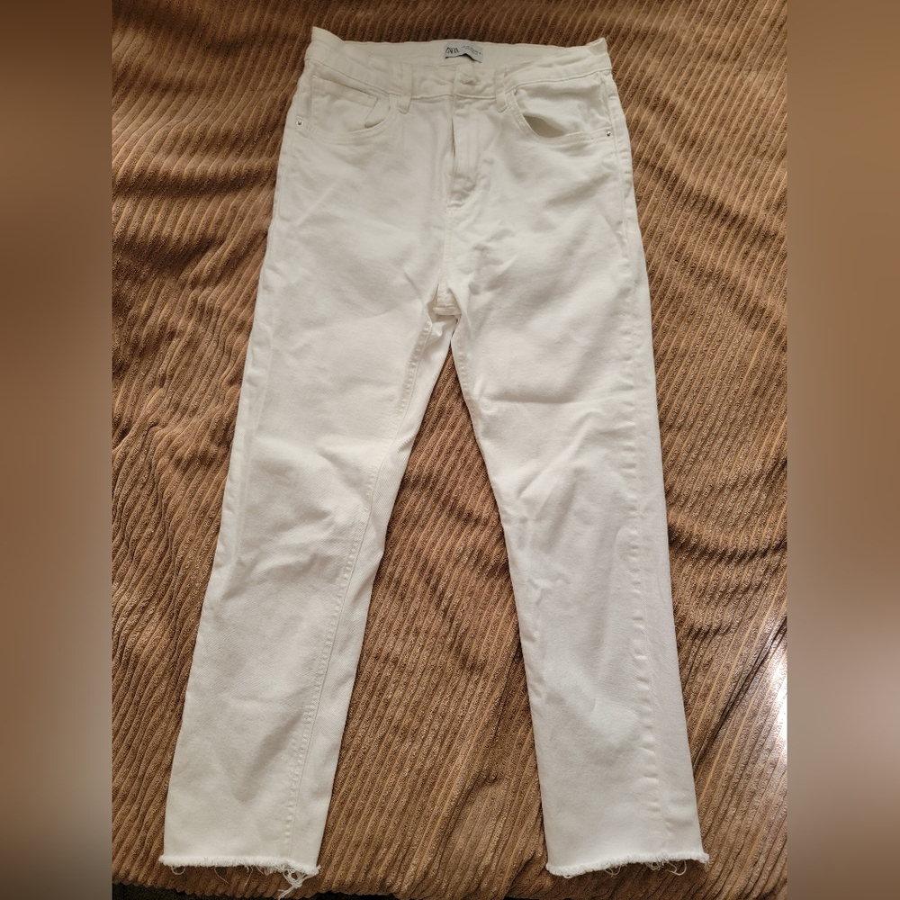 Zara White Denim Jeans